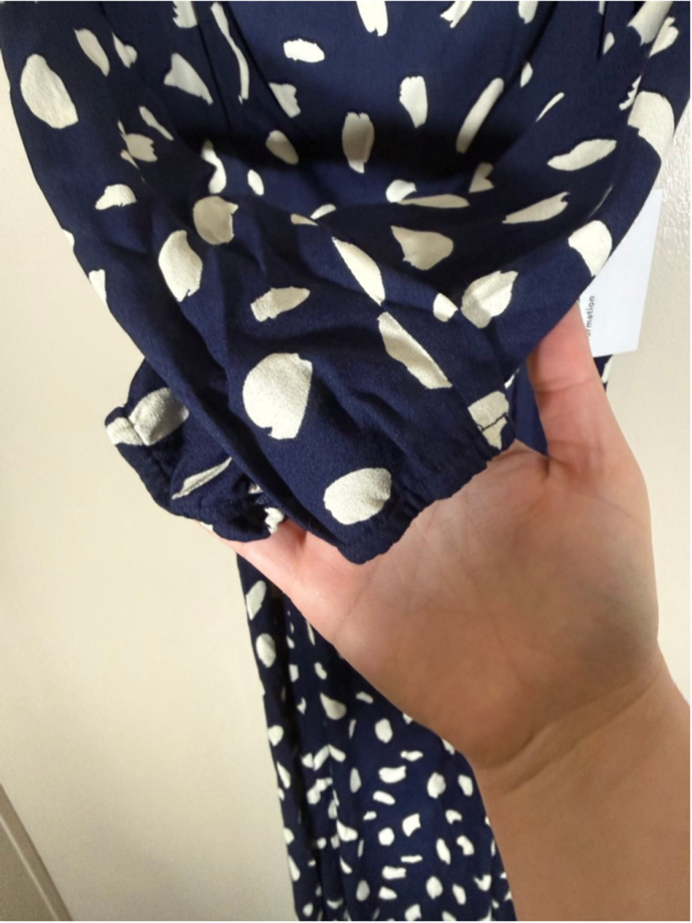 REFORMATION Sigmund Midi Dress Navy Blue Splatter Polka Dot Coquette NWT 6P - Picture 6 of 11